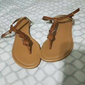 cognac sandals